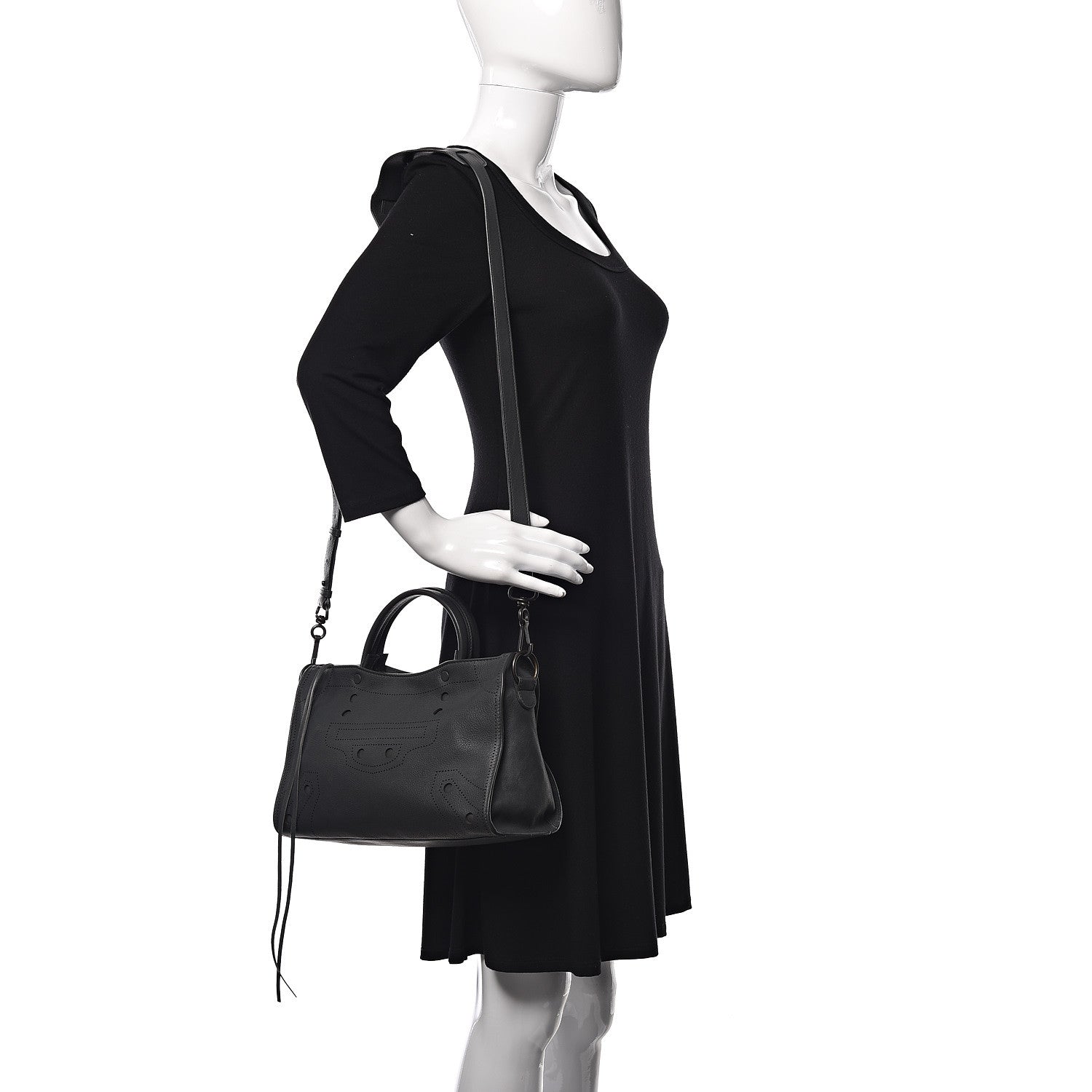 Balenciaga Veau Soyeux Perforated Blackout Hardware S City Gris Fossile 2 of 11