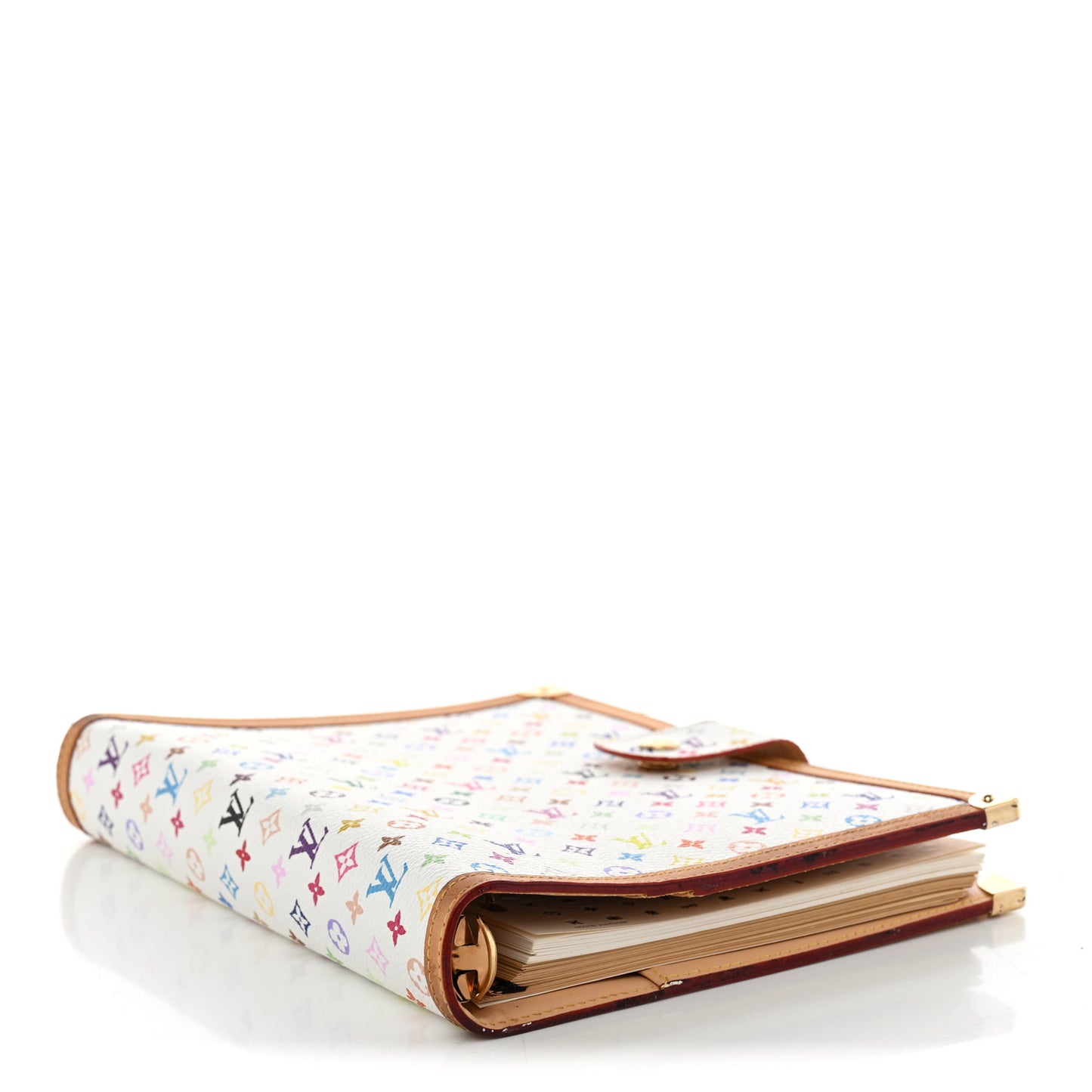 Monogram Multicolor Large Ring Agenda Cover White