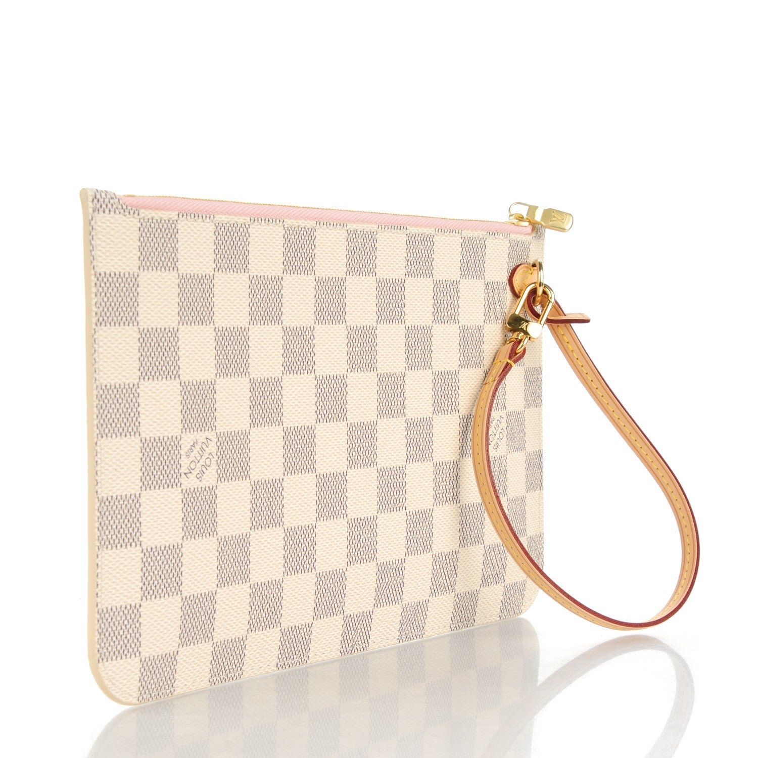Louis Vuitton Damier Azur Neverfull MM GM Pochette Rose Ballerine 3 of 7