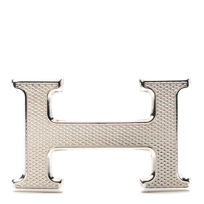 Hermes Palladium Guilloche 32mm H Belt Buckle 1 of 3
