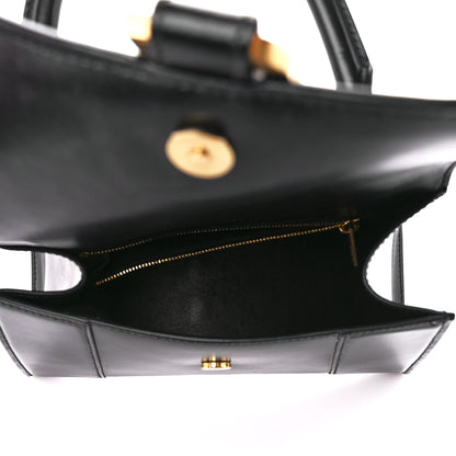 Balenciaga Shiny Box Calfskin Small Hourglass Top Handle Bag Black 5 of 11