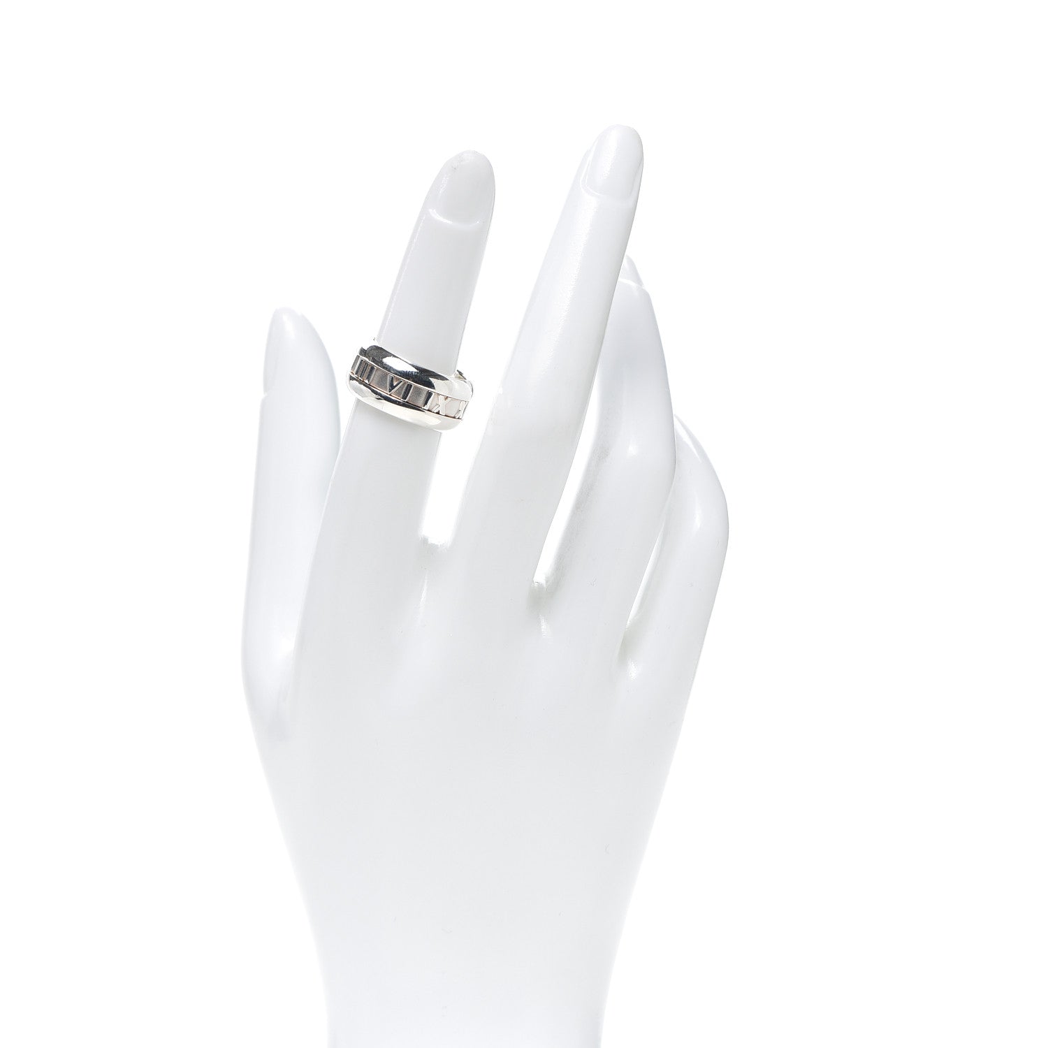 Tiffany Sterling Silver Atlas Band Ring 52 6 2 of 5