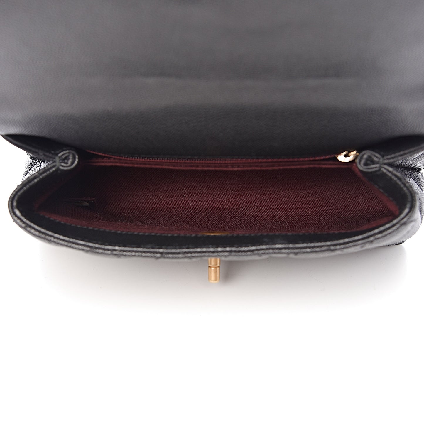 Caviar Quilted Mini Coco Handle Flap Black