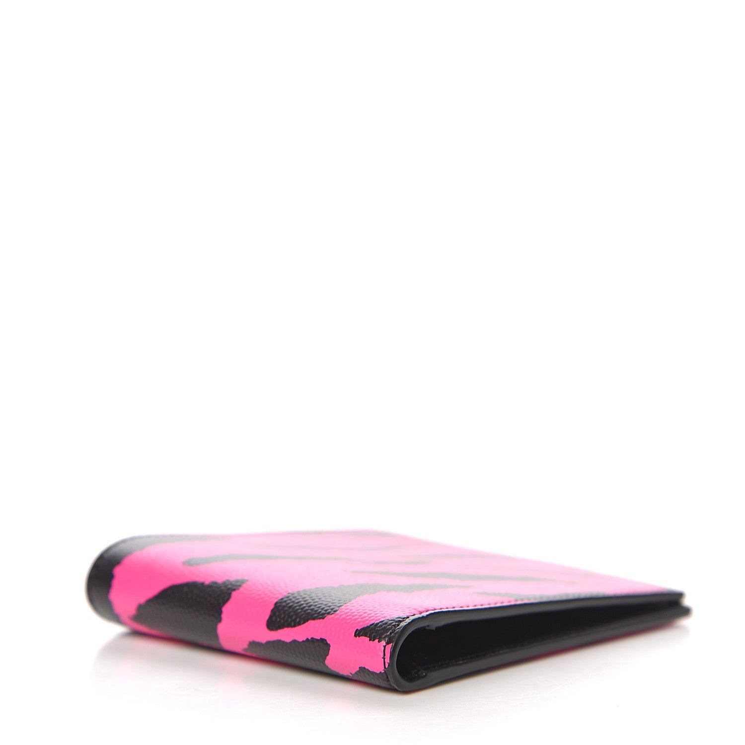 Saint Laurent Grain De Poudre Zebra Print East West Wallet Pink 3 of 6
