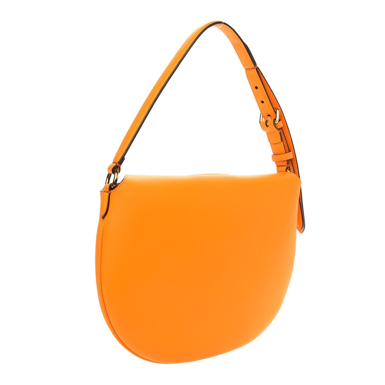 Fendi Vitello Grace Suede Small Croissant Hobo Clementine 3 of 8