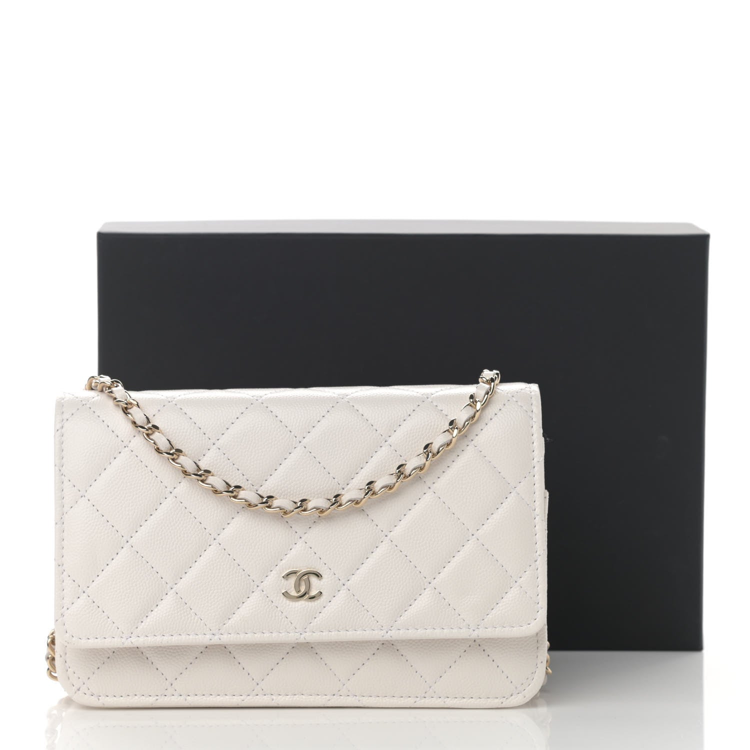 Chanel Caviar Quilted Wallet On Chain WOC White 13 of 13