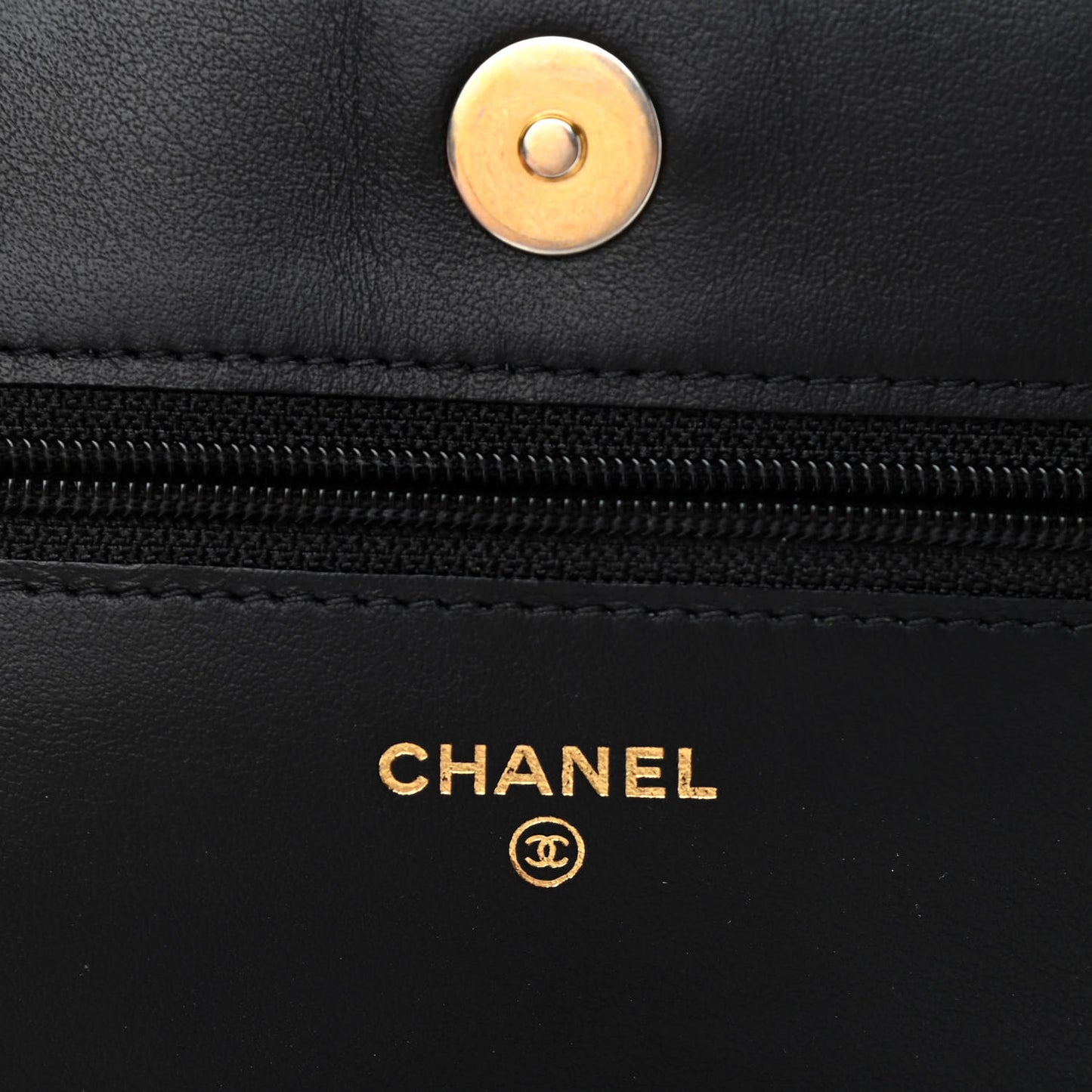 Calfskin Quilted Chain Around Boy Wallet On Chain WOC Black