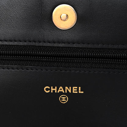 Chanel Calfskin Quilted Chain Around Boy Wallet On Chain WOC Black 6 of 11