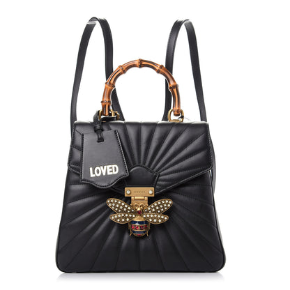 Gucci Calfskin Bamboo Trapuntata Queen Margaret Backpack Black 1 of 9