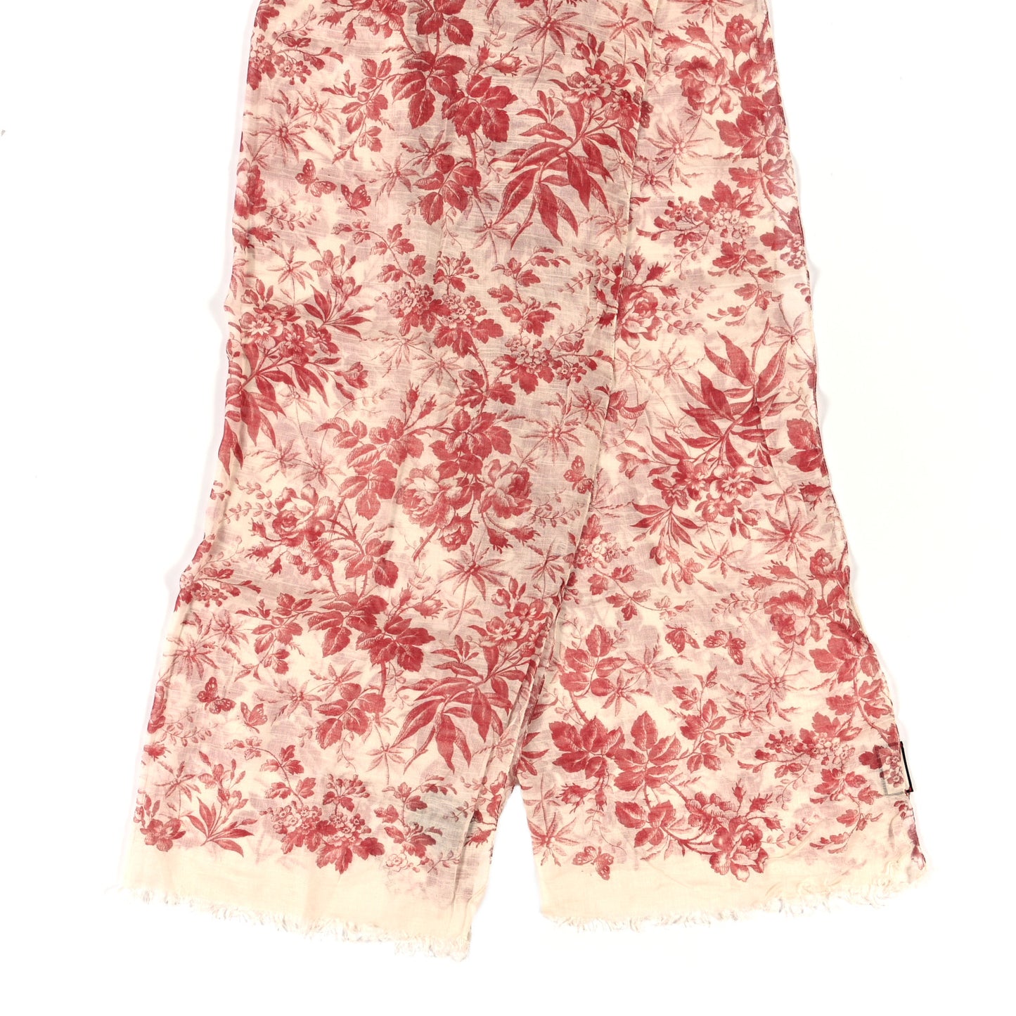 Modal Cotton Silk Erbarium Scarf Lacquer Ivory