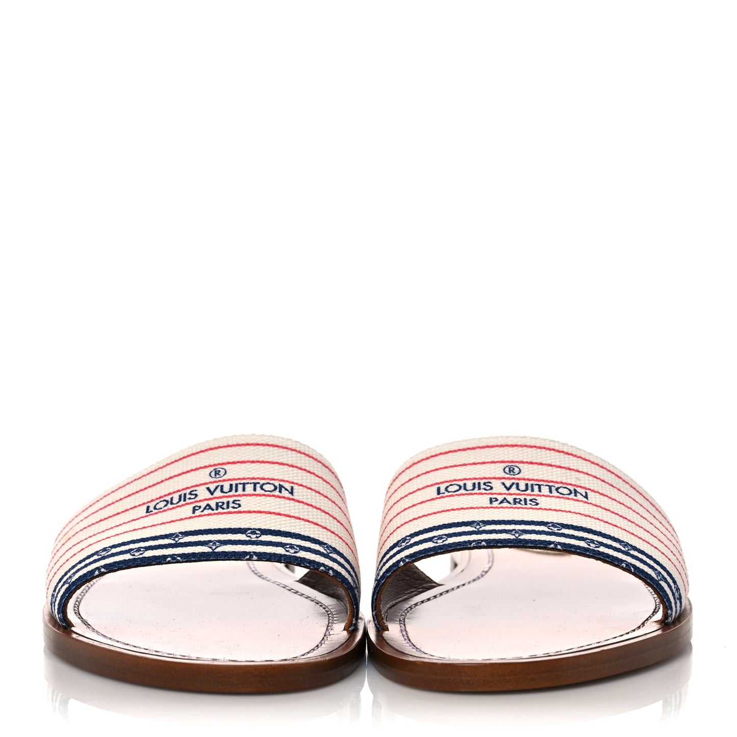 Canvas Monogram Escale Lock It Flat Mule 37 Blue Multicolor