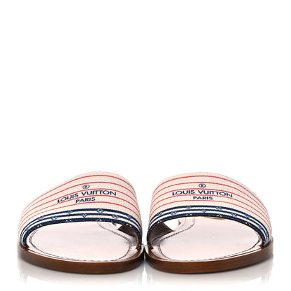 Louis Vuitton Canvas Monogram Escale Lock It Flat Mule 37 Blue Multicolor 2 of 10