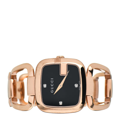 Gucci Stainless Steel Diamond 32mm G-Gucci Square Quartz Watch Black 2 of 5