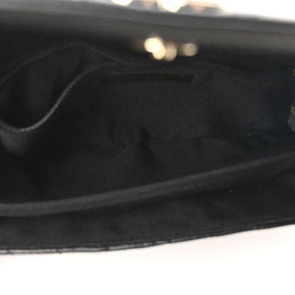 Chanel Calfskin Quilted Daily Chevron Clutch Black 5 of 10