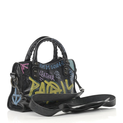 Balenciaga Agneau Arena Graffiti All Over Classic Hardware Mini City Black Multicolor 3 of 11