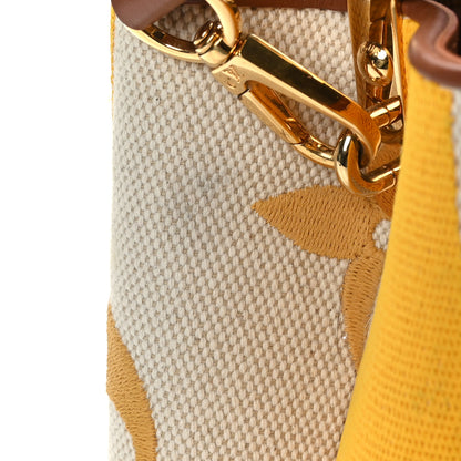 Louis Vuitton Canvas Calfskin Embroidered Braided Monogram Capucines BB Ecru Jaune 9 of 9