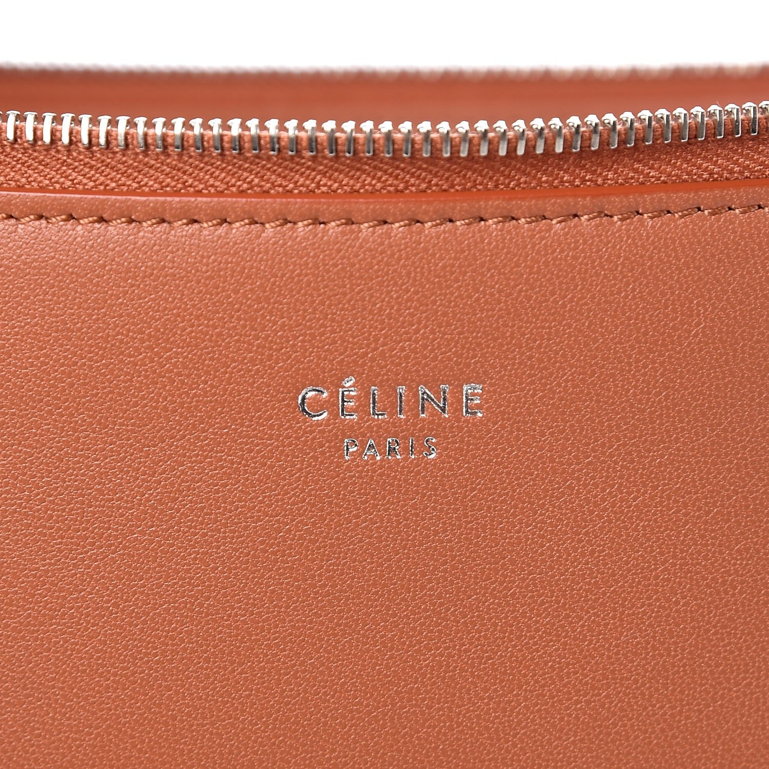 Celine Lambskin Large Bi-Color Solo Clutch Pouch Terracotta Navy 6 of 7
