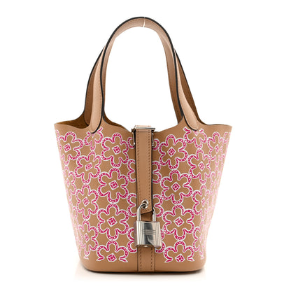 Hermes Swift Micro Lucky Daisy Picotin Lock Chai Rose White 1 of 10