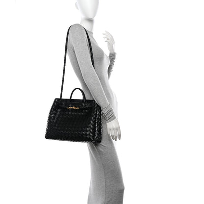 Bottega Veneta Nappa Intrecciato Medium Andiamo Shoulder Bag Black 2 of 9