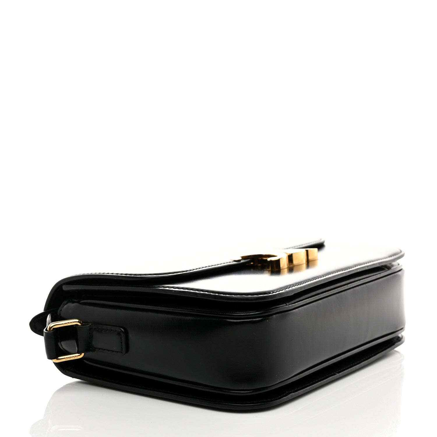 Celine Shiny Calfskin Medium Triomphe Black 4 of 12