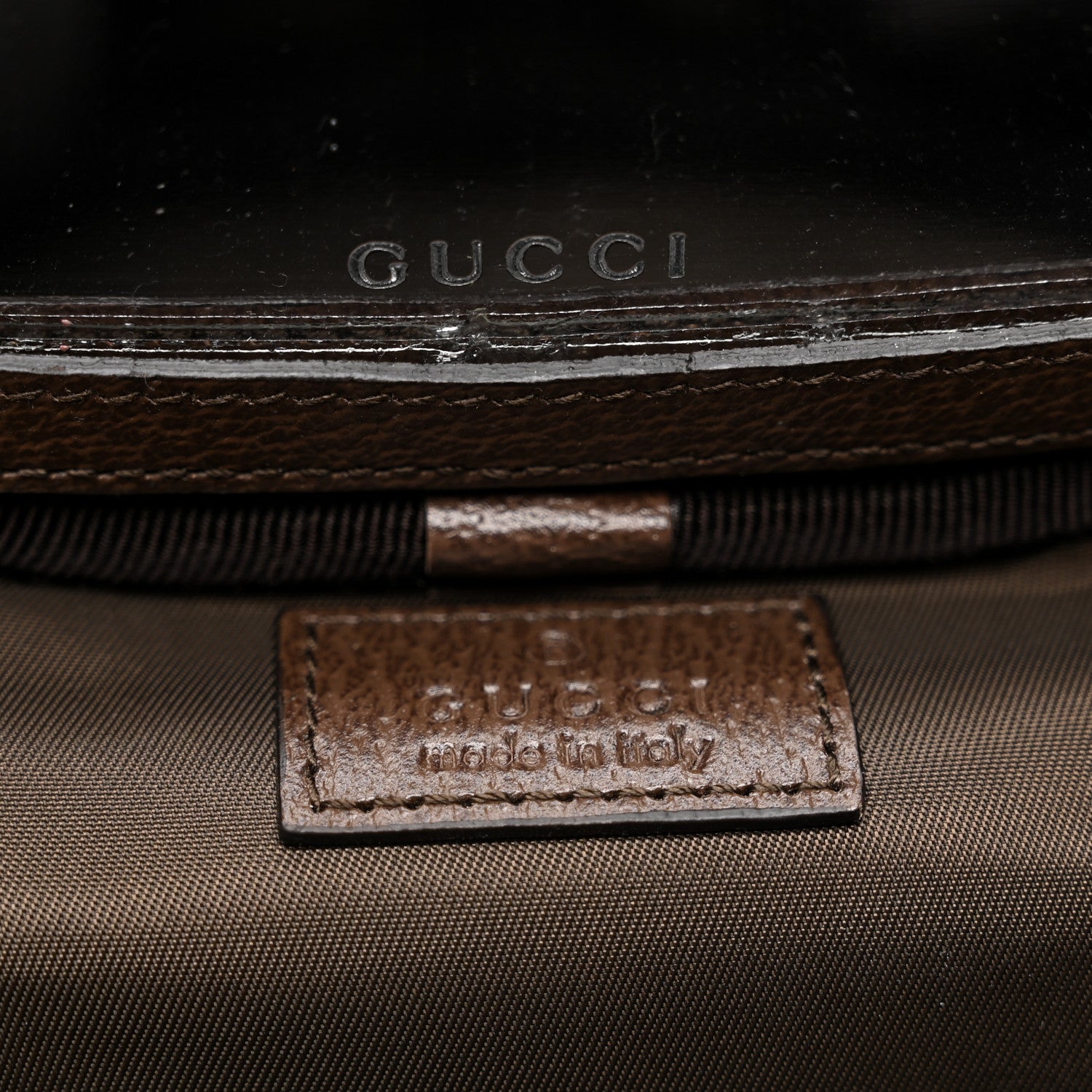 Gucci GG Supreme Monogram Textured Calfskin Web Ophidia Vanity Cosmetic Case Beige Ebony New Acero 6 of 7