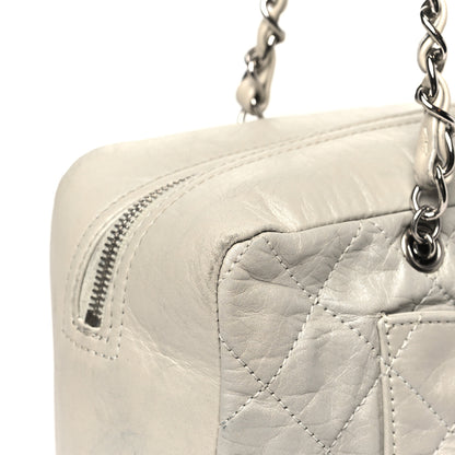 Chanel Aged Calfskin Quilted Cotton Club Bowler Pearl 11 of 12