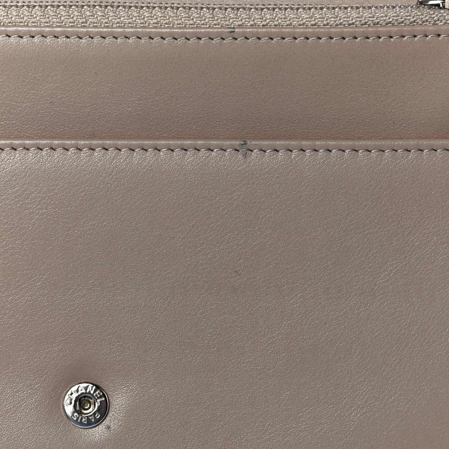 Chanel Vinyl Lipstick Wallet On Chain WOC Beige 9 of 14