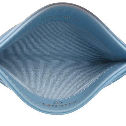 Chanel Caviar Quilted Card Holder Light Blue 5 of 10