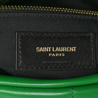 Saint Laurent Lambskin Quilted Medium Loulou Puffer Monogram Chain Satchel New Vert Praire 6 of 10