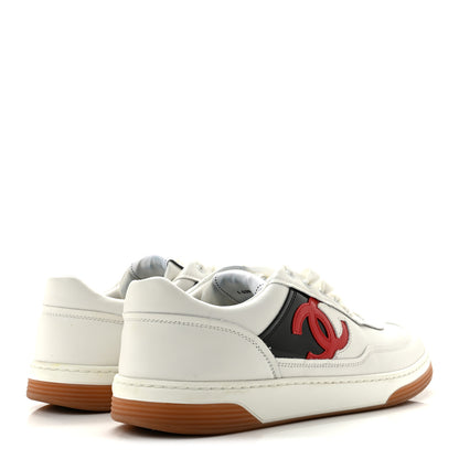 Chanel Calfskin Patent Womens CC Sneakers 40.5 White Black Red 5 of 13