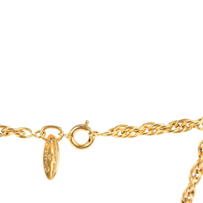 Chanel Crystal Knot Pendant Chain Necklace Gold 4 of 5
