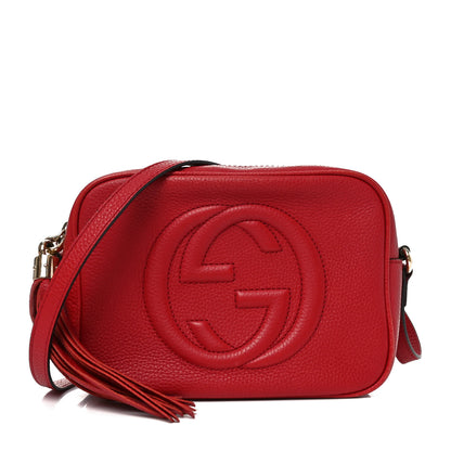 Gucci Pebbled Calfskin Small Soho Disco Bag Vibrant Red 1 of 12