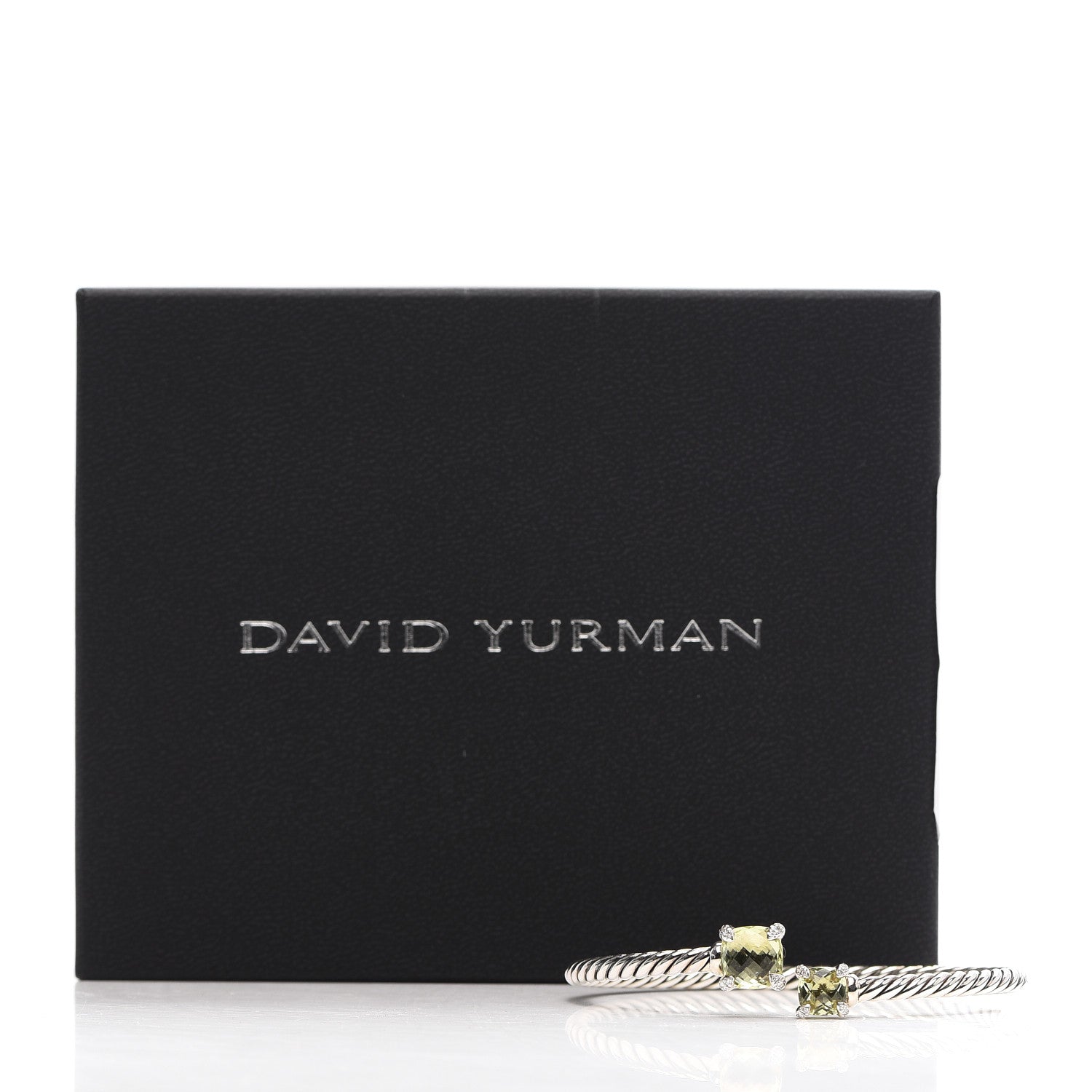 David Yurman Sterling Silver Diamond Lemon Citrine 4mm Chatelaine Bypass Bracelet 6 of 6