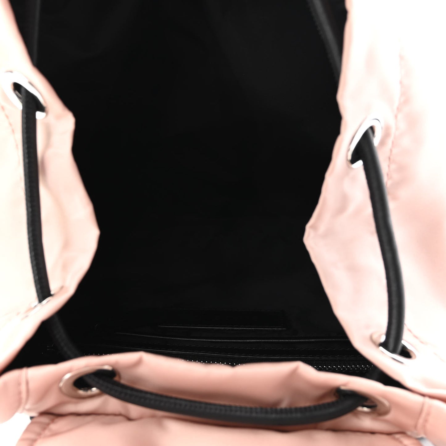 Nylon Logo Print Medium Rucksack Backpack Rose Beige