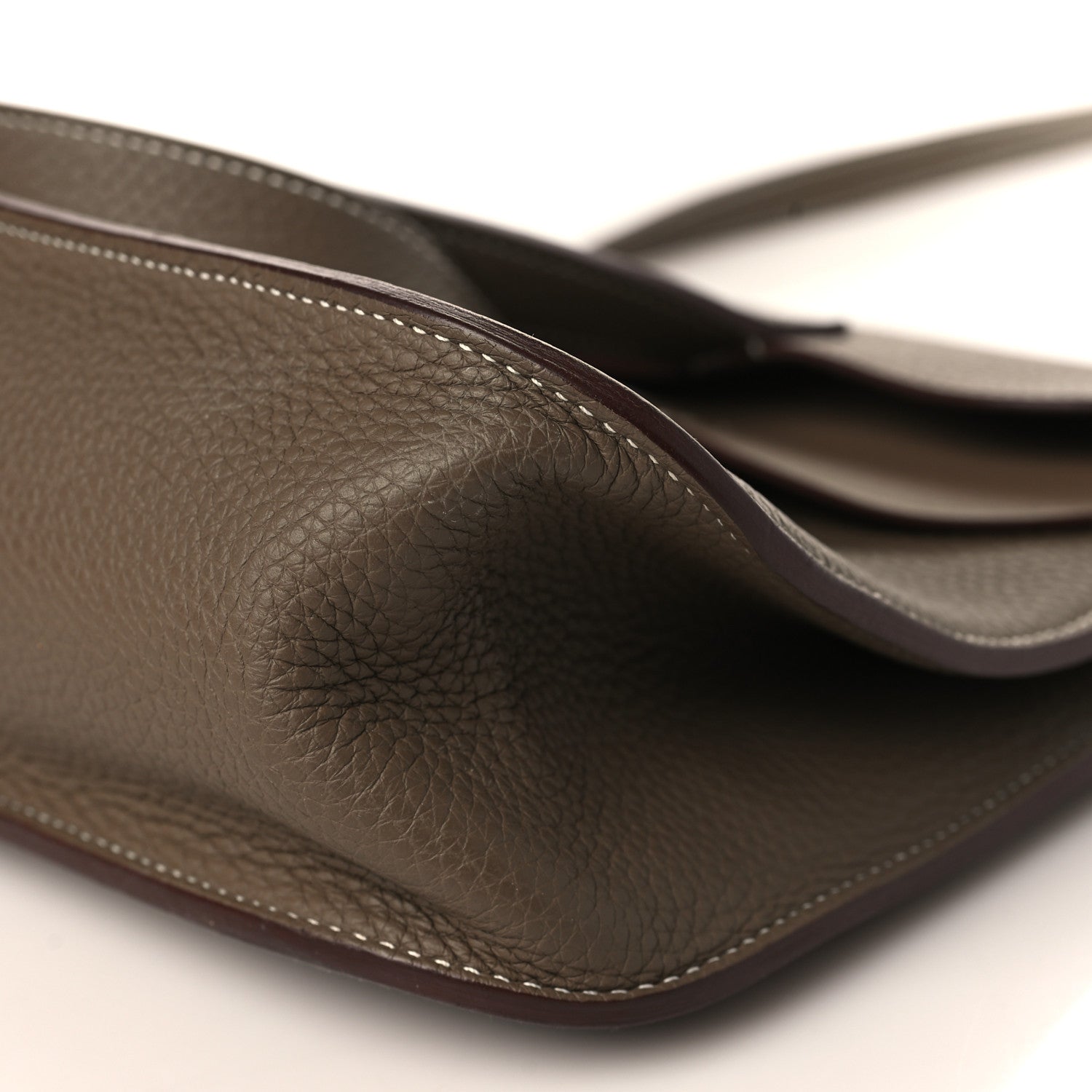 Hermes Taurillon Clemence Halzan 31 GM Etoupe 8 of 10