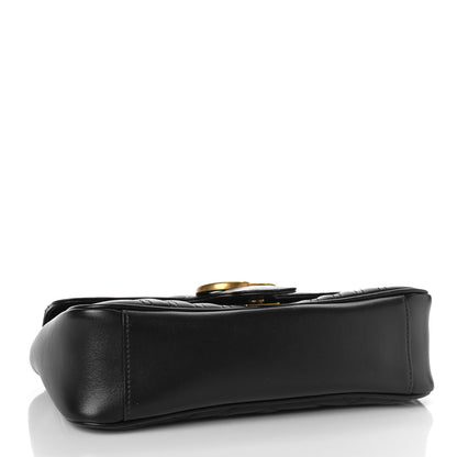 Gucci Calfskin Matelasse Small GG Marmont Shoulder Bag Black 9 of 9