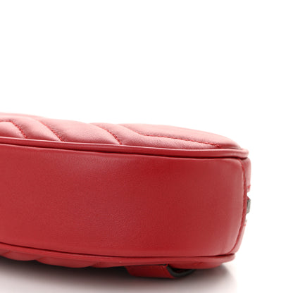 Gucci Calfskin Matelasse GG Marmont Belt Bag 85 34 Hibiscus Red 10 of 11