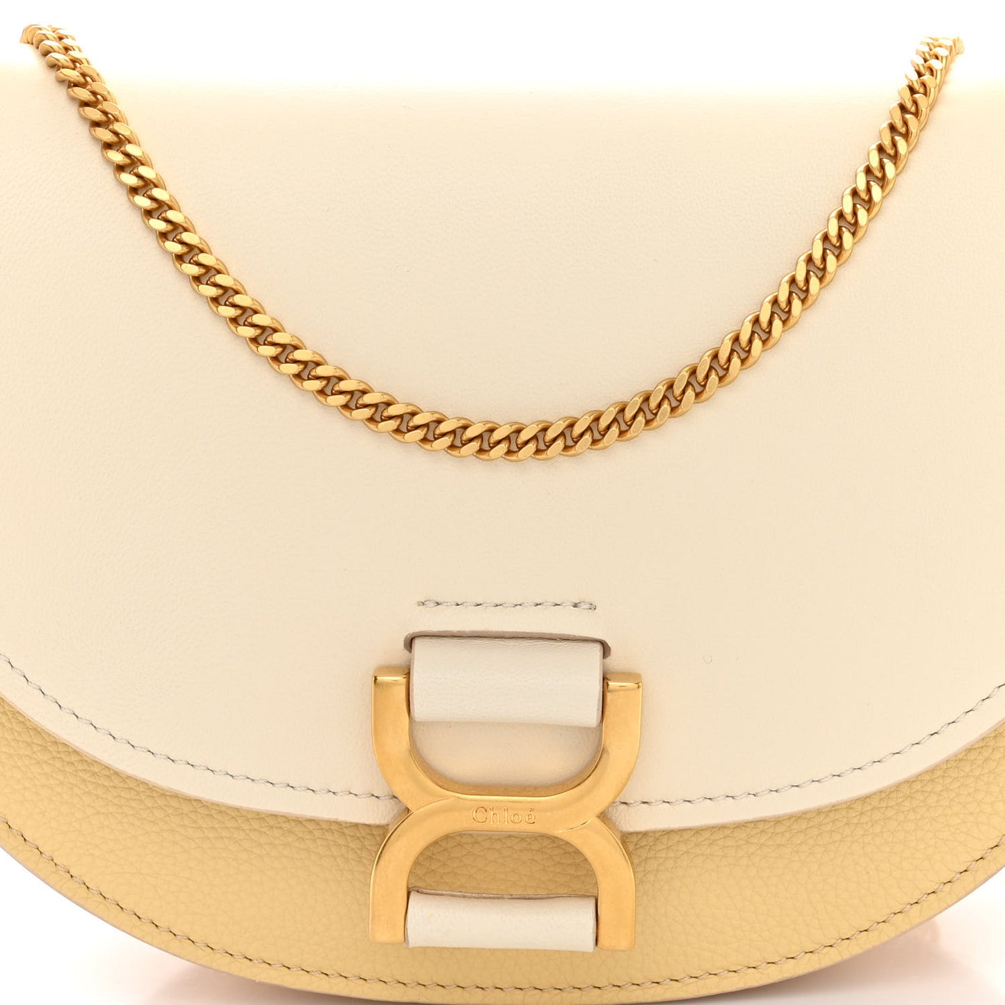 Calfskin Marcie Chain Flap Bag Misty Ivory