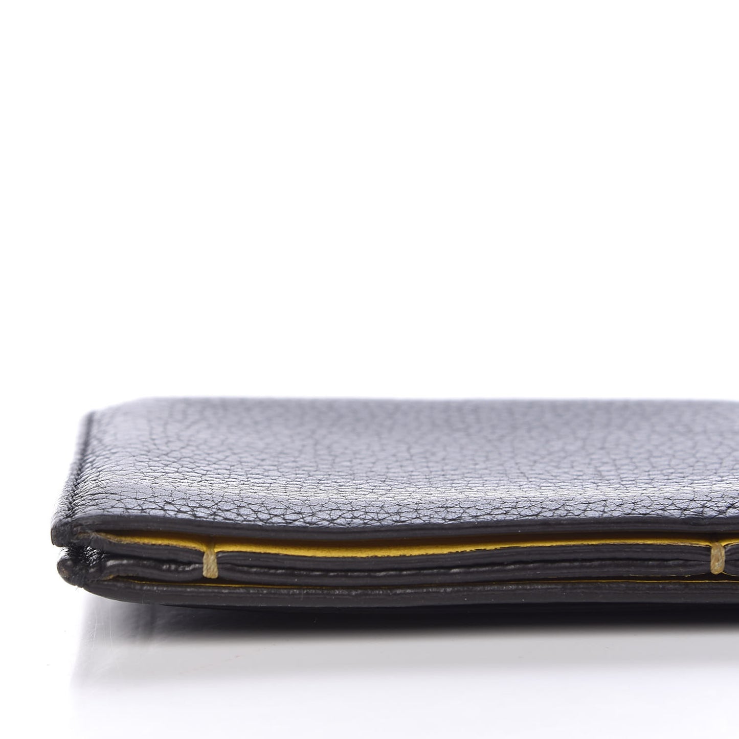 Drummed Calfskin Gusset Card Holder Black