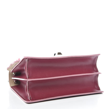 Fendi Vitello Liberty Scalloped Studded Small Kan I Shoulder Bag Black Cherry Multicolor 4 of 10