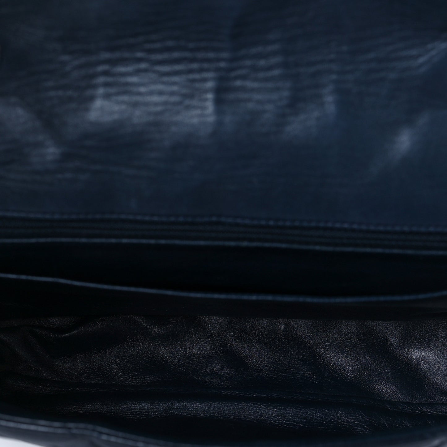 Lambskin Quilted Jumbo Single Flap Navy