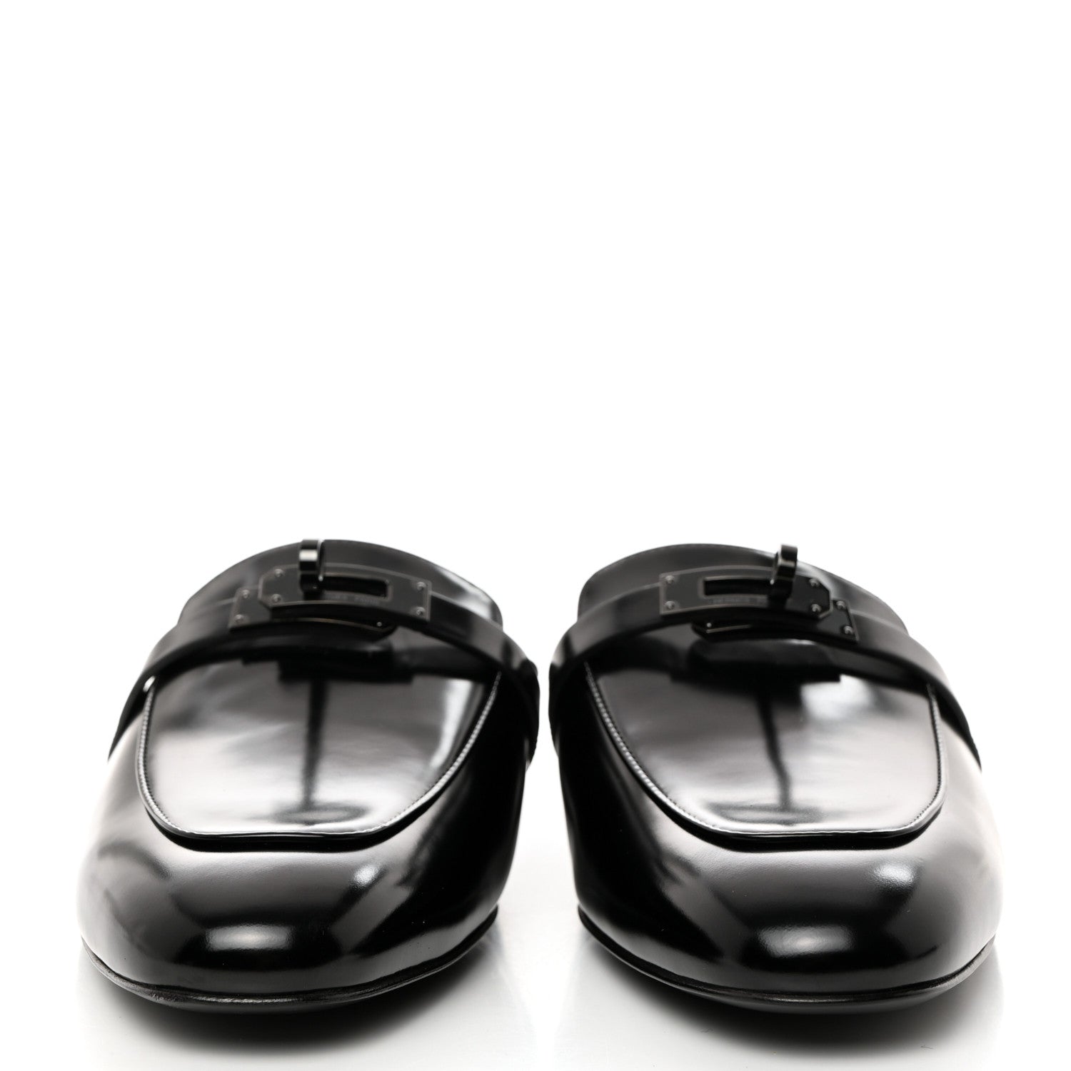 Hermes Glazed Calfskin Oz Mules 41 Black 2 of 9