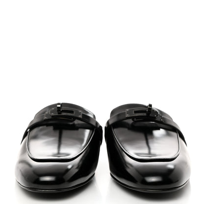Hermes Glazed Calfskin Oz Mules 41 Black 2 of 9