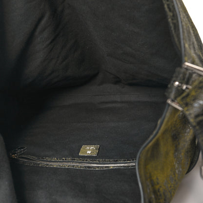 Givenchy Lambskin Crackled Vintage Large Voyou Bag Black Yellow 5 of 10