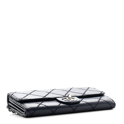 Chanel Lambskin Ultimate Stitch Clutch Flap Navy Blue 4 of 17