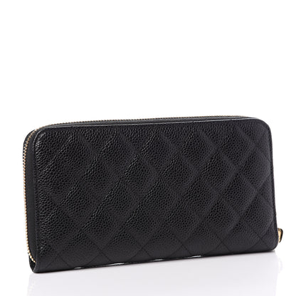 Chanel Caviar Quilted Large Gusset Zip Around Wallet Black 2 of 11