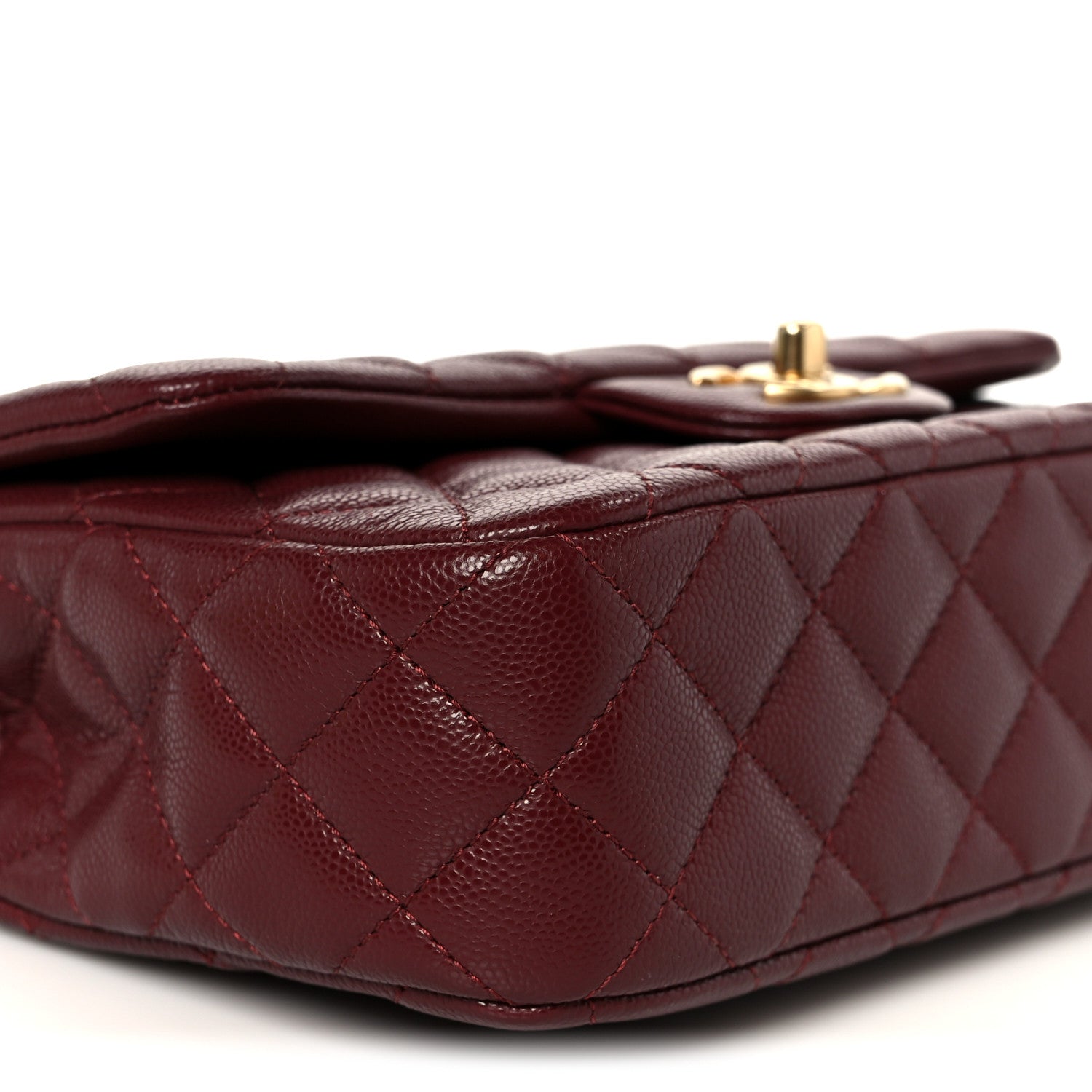 Chanel Caviar Quilted Small Handy CC Flap Burgundy 10 of 12