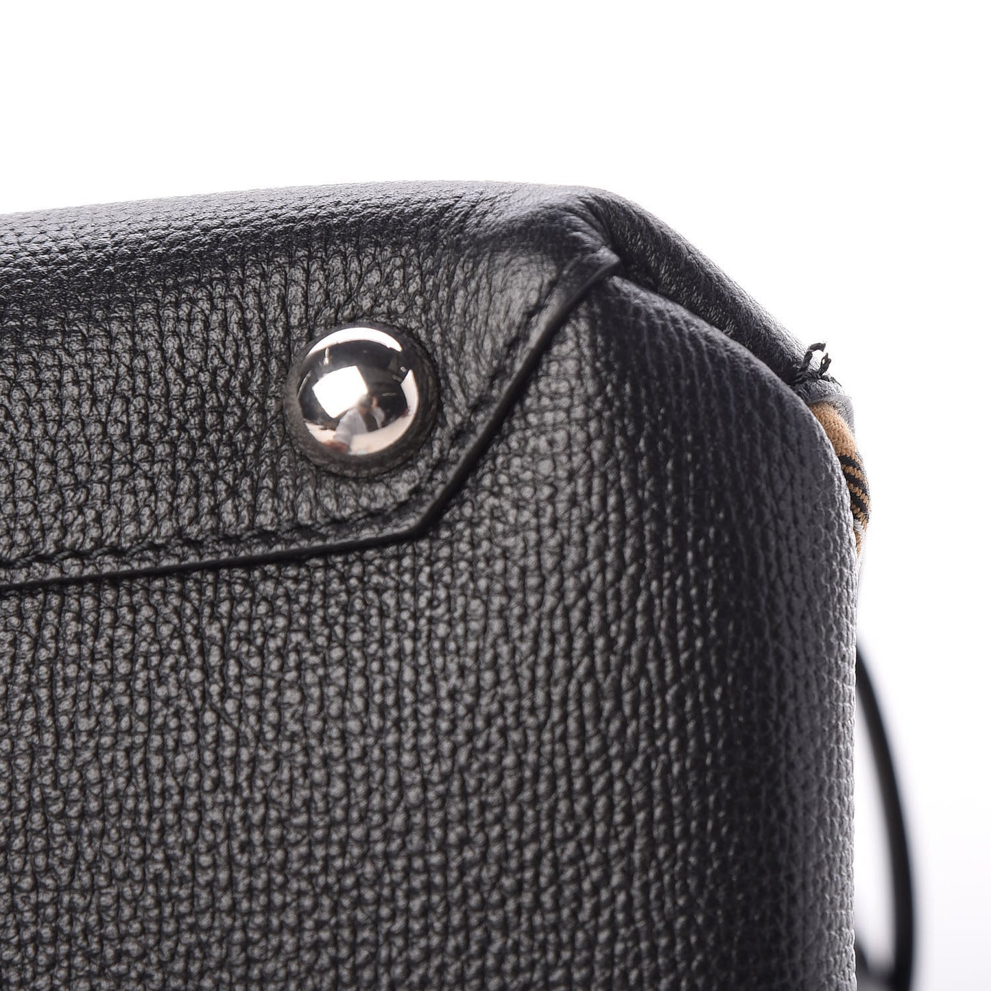 Derby Calfskin Vintage Check Medium Banner Tote Black