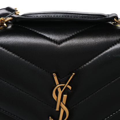 Saint Laurent Lambskin Chevron Quilted Small Loulou Black 9 of 12