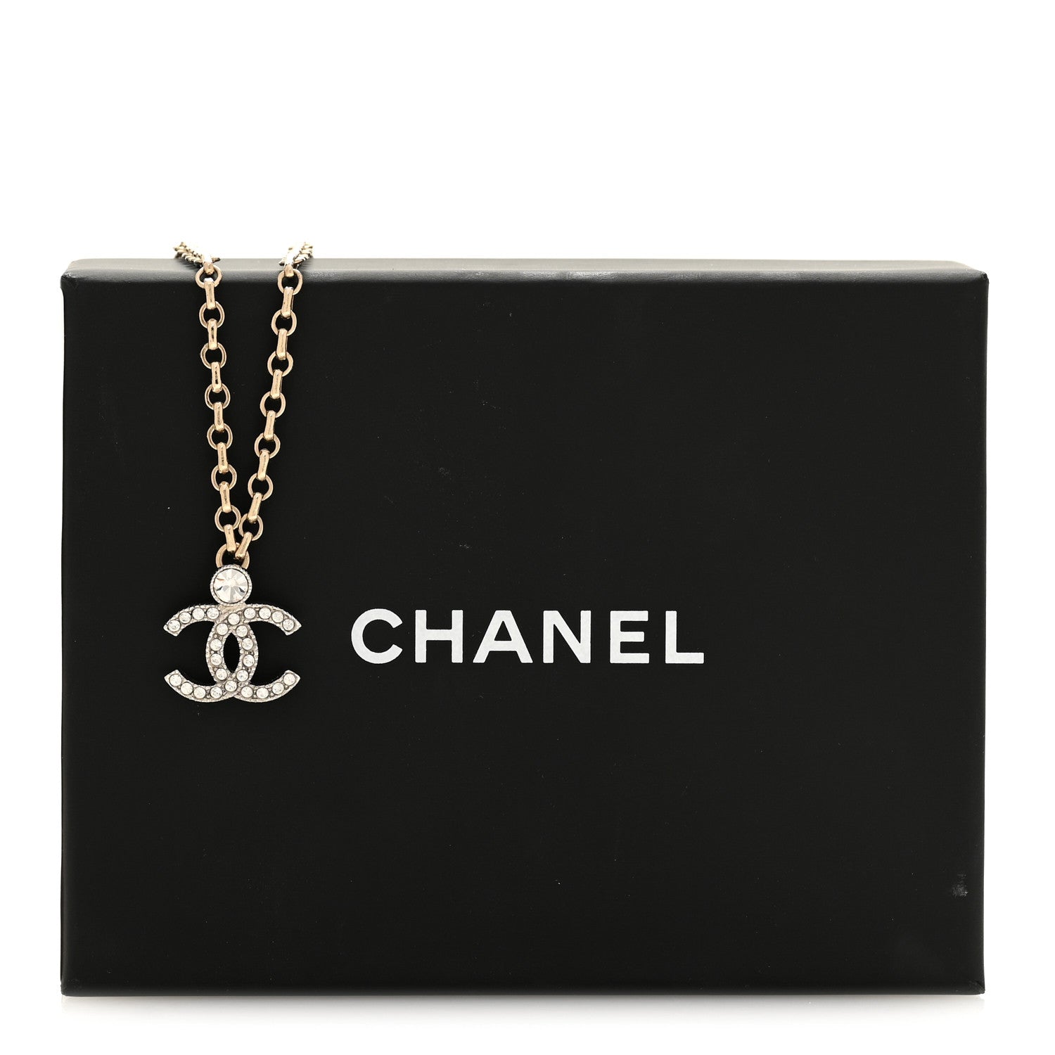 Chanel Crystal CC Necklace Gold Silver 6 of 6